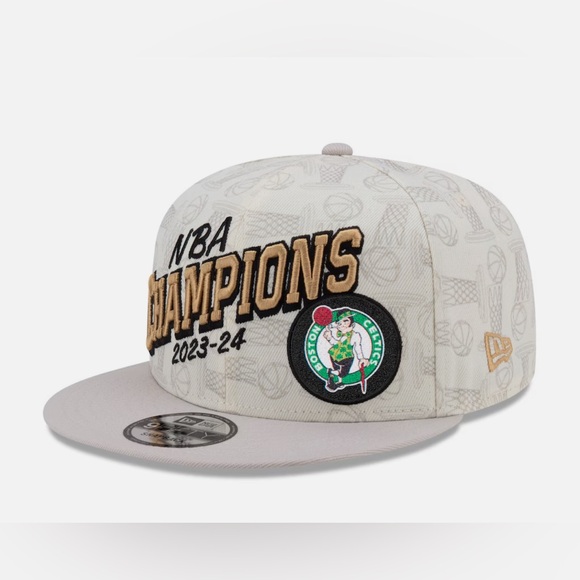 Boston Celtics New Era 2023/2024 NBA Champions 9FIFTY Locker Room Snapback Hat - Picture 2 of 9